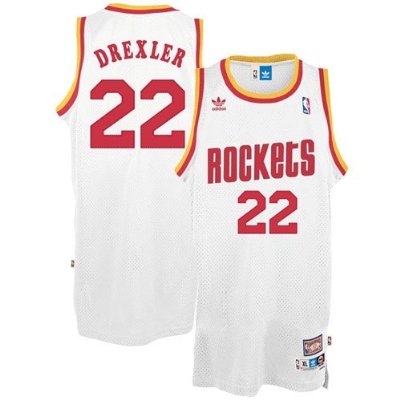  NBA Houston Rockets 22 Clyde Drexler Throwback Soul Swingman White Jersey